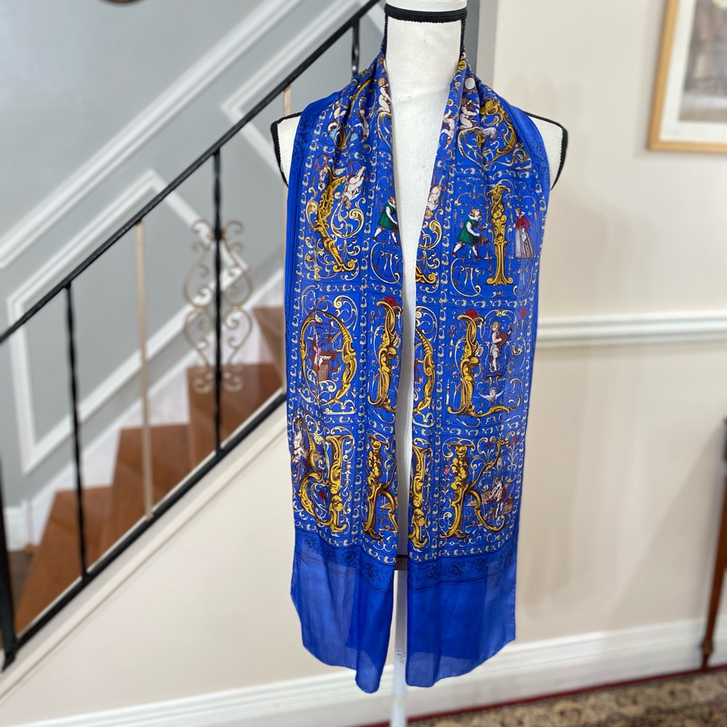 Vintage Japan Royal Silk Unique Scarf